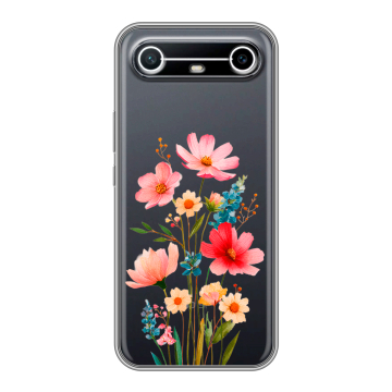 Силиконовый чехол на Tecno Spark Slim с принтом Цветы Силиконовый чехол на Tecno Spark Slim с принтом Цветы
