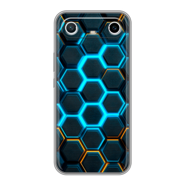 Силиконовый чехол на Tecno Spark Slim с принтом Неоновые соты Силиконовый чехол на Tecno Spark Slim с принтом Неоновые соты