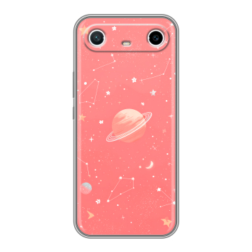Силиконовый чехол на Tecno Spark Slim с принтом Розовый космос Силиконовый чехол на Tecno Spark Slim с принтом Розовый космос