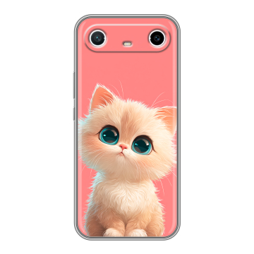 Силиконовый чехол на Tecno Spark Slim с принтом Розовый котенок Силиконовый чехол на Tecno Spark Slim с принтом Розовый котенок
