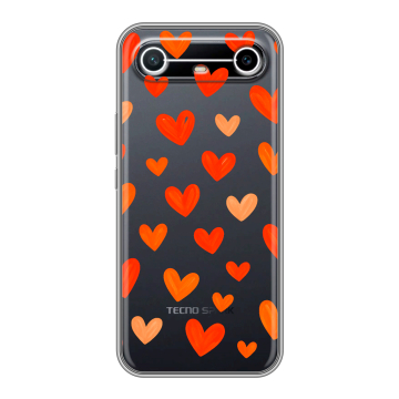 Силиконовый чехол на Tecno Spark Slim с принтом Сердечки Силиконовый чехол на Tecno Spark Slim с принтом Сердечки