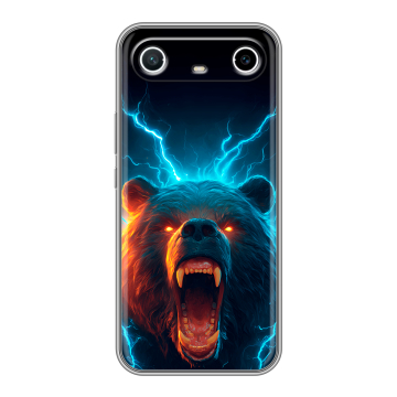 Силиконовый чехол на Tecno Spark Slim с принтом Медведь Силиконовый чехол на Tecno Spark Slim с принтом Медведь