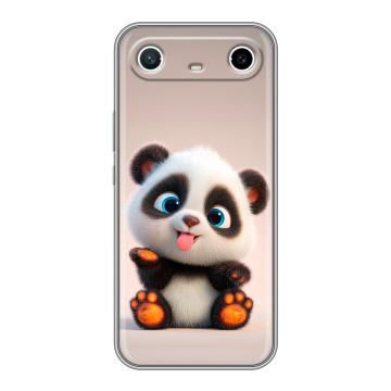 Силиконовый чехол на Tecno Spark Slim с принтом милая панда Силиконовый чехол на Tecno Spark Slim с принтом милая панда