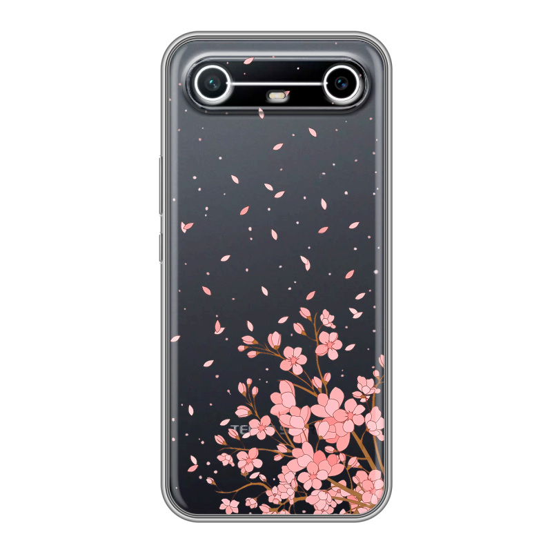Силиконовый чехол на Tecno Spark Slim с принтом Ветка сакуры Силиконовый чехол на Tecno Spark Slim с принтом Ветка сакуры