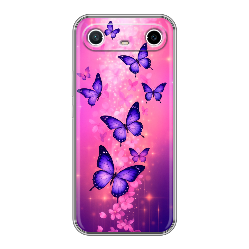 Силиконовый чехол на Tecno Spark Slim с принтом Бабочки Силиконовый чехол на Tecno Spark Slim с принтом Бабочки