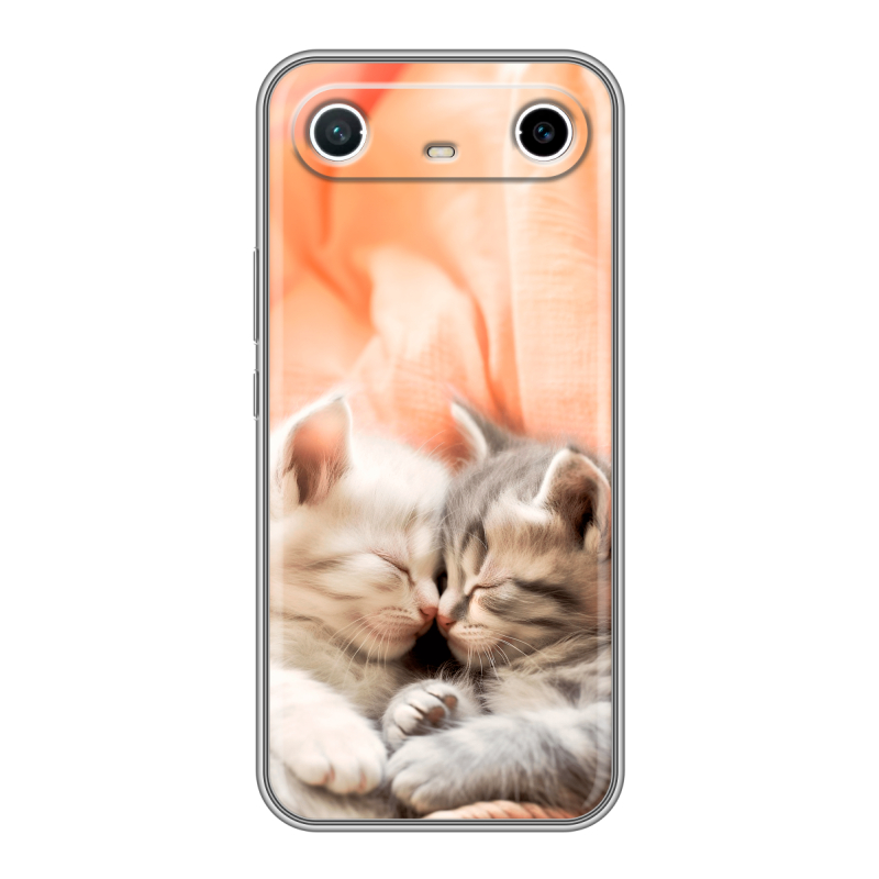 Силиконовый чехол на Tecno Spark Slim с принтом Котята Силиконовый чехол на Tecno Spark Slim с принтом Котята
