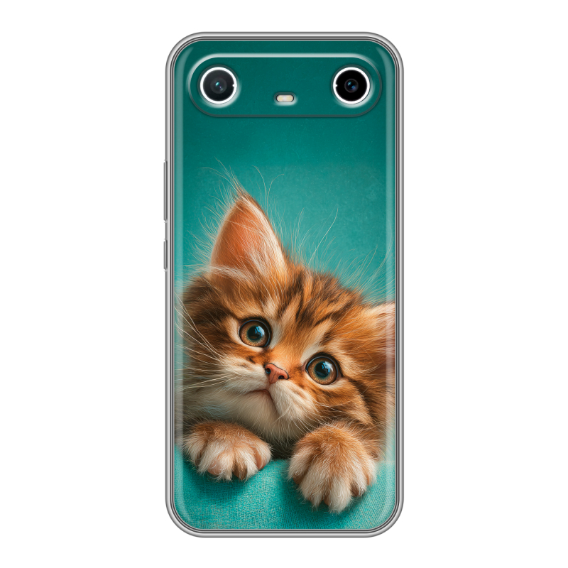Силиконовый чехол на Tecno Spark Slim с принтом котенок Силиконовый чехол на Tecno Spark Slim с принтом котенок
