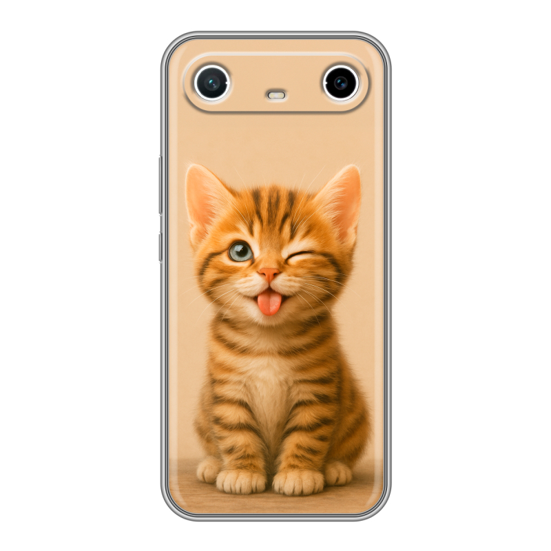 Силиконовый чехол на Tecno Spark Slim с принтом котенок Силиконовый чехол на Tecno Spark Slim с принтом котенок