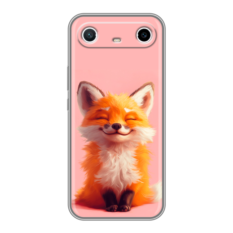 Силиконовый чехол на Tecno Spark Slim с принтом милая лиса Силиконовый чехол на Tecno Spark Slim с принтом милая лиса