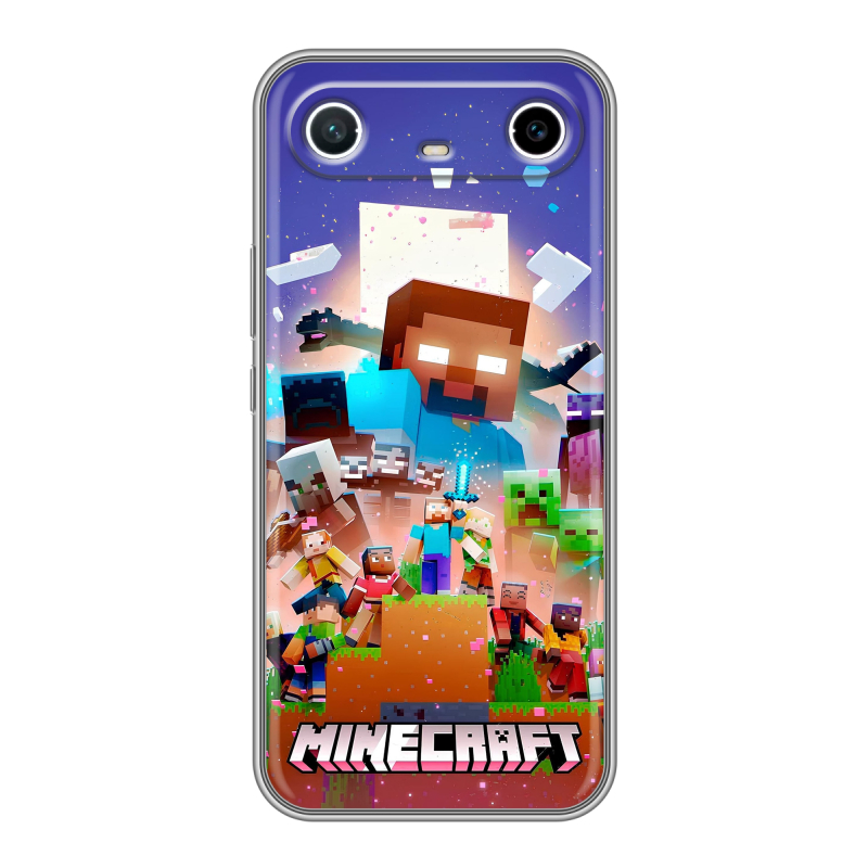 Силиконовый чехол на Tecno Spark Slim с принтом Майнкрафт Minecraft Силиконовый чехол на Tecno Spark Slim с принтом Майнкрафт Minecraft