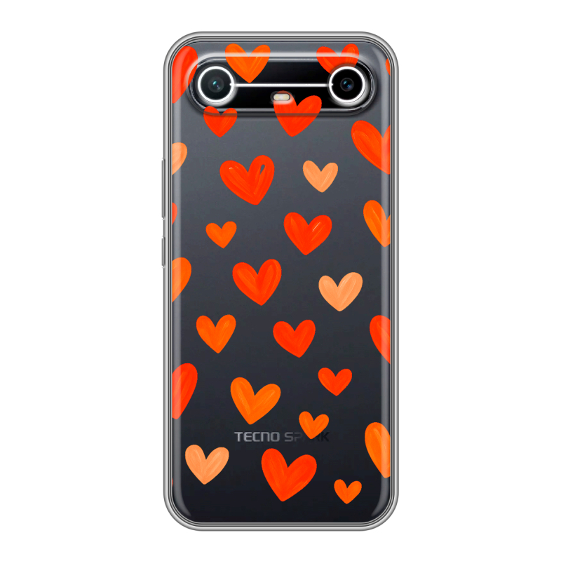 Силиконовый чехол на Tecno Spark Slim с принтом Сердечки Силиконовый чехол на Tecno Spark Slim с принтом Сердечки