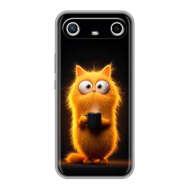 Силиконовый чехол на Tecno Spark Slim с принтом Смешной кот Силиконовый чехол на Tecno Spark Slim с принтом Смешной кот