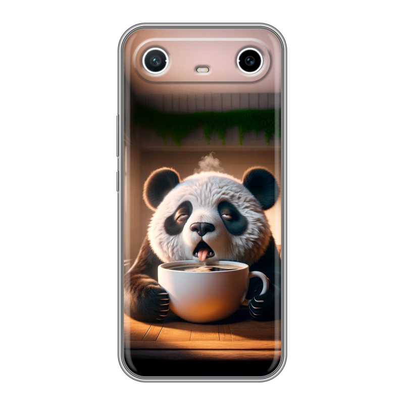 Силиконовый чехол на Tecno Spark Slim с принтом смешная панда Силиконовый чехол на Tecno Spark Slim с принтом смешная панда