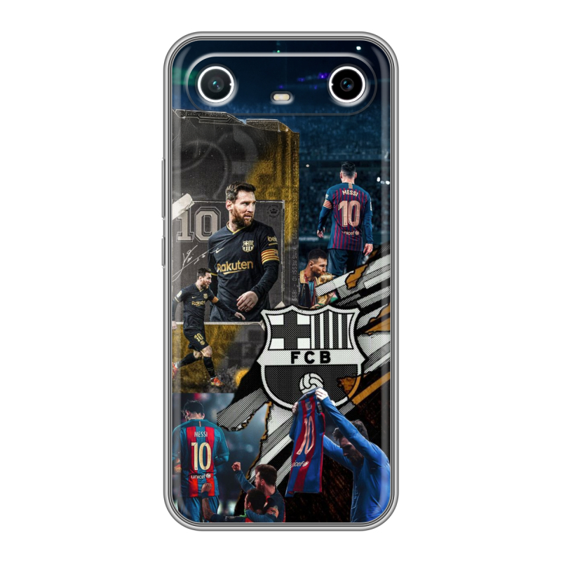 Силиконовый чехол на Tecno Spark Slim с принтом Messi Barcelona Силиконовый чехол на Tecno Spark Slim с принтом Messi Barcelona
