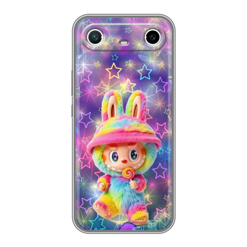 Силиконовый чехол на Tecno Spark Slim с принтом Labubu Лабубу Силиконовый чехол на Tecno Spark Slim с принтом Labubu Лабубу