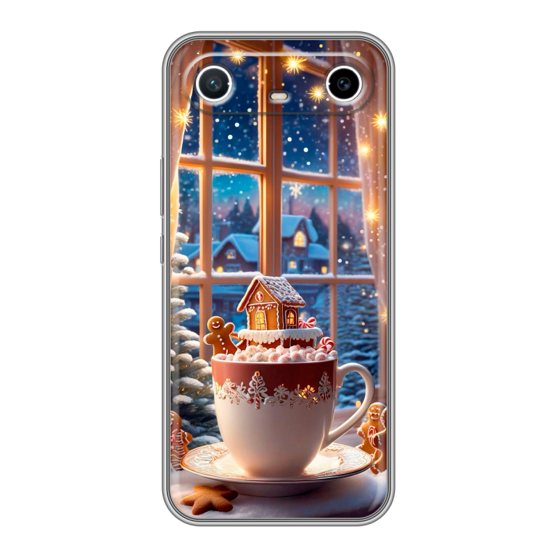 Силиконовый чехол на Tecno Spark Slim с принтом Новый год Силиконовый чехол на Tecno Spark Slim с принтом Новый год