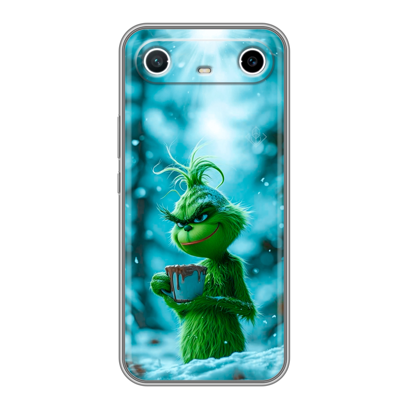 Силиконовый чехол на Tecno Spark Slim с принтом Новый год гринч Силиконовый чехол на Tecno Spark Slim с принтом Новый год гринч