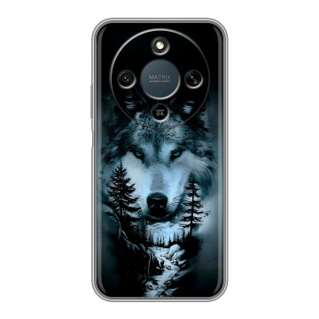 Силиконовый чехол на Honor X9d с принтом Лесной волк Силиконовый чехол на Honor X9d с принтом Лесной волк