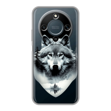 Силиконовый чехол на Honor X9d с принтом Волк в лесу