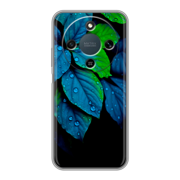 Силиконовый чехол на Honor X9d с принтом Листья и роса