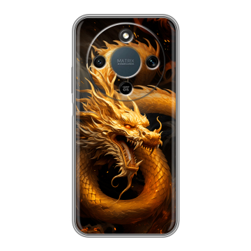 Силиконовый чехол на Honor X9d с принтом Золотой дракон