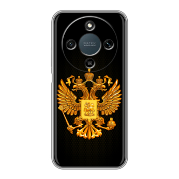 Силиконовый чехол на Honor X9d с принтом Герб России желтый Силиконовый чехол на Honor X9d с принтом Герб России желтый