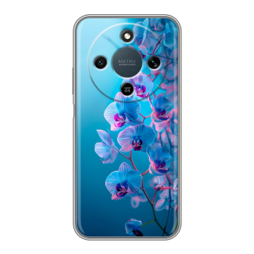 Силиконовый чехол на Honor X9d с принтом голубые орхидеи Силиконовый чехол на Honor X9d с принтом голубые орхидеи