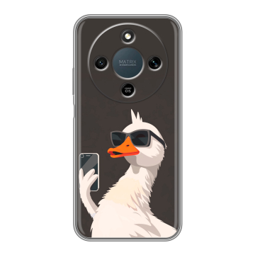 Силиконовый чехол на Honor X9d с принтом утка в очках Силиконовый чехол на Honor X9d с принтом утка в очках