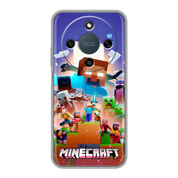 Силиконовый чехол на Honor X9d с принтом Майнкрафт Minecraft
