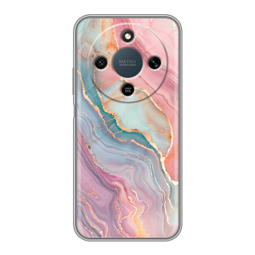 Силиконовый чехол на Honor X9d с принтом розовый мрамор