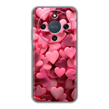 Силиконовый чехол на Honor X9d с принтом розовые сердечки