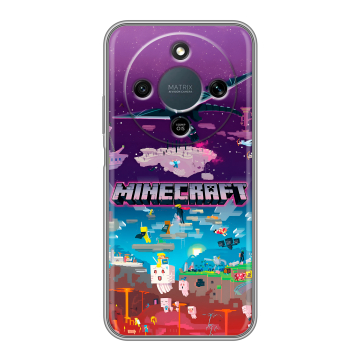 Силиконовый чехол на Honor X9d с принтом Майнкрафт Minecraft