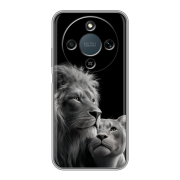 Силиконовый чехол на Honor X9d с принтом Лев кошки