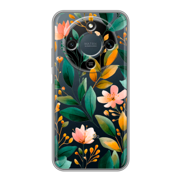 Силиконовый чехол на Honor X9d с принтом Цветы паттерн Силиконовый чехол на Honor X9d с принтом Цветы паттерн