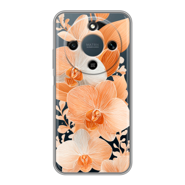 Силиконовый чехол на Honor X9d с принтом Бежевые цветы Силиконовый чехол на Honor X9d с принтом Бежевые цветы