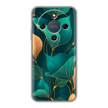 Силиконовый чехол на Honor X9d с принтом Листья и золото Силиконовый чехол на Honor X9d с принтом Листья и золото