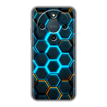 Силиконовый чехол на Honor X9d с принтом Неоновые соты Силиконовый чехол на Honor X9d с принтом Неоновые соты