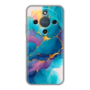 Силиконовый чехол на Honor X9d с принтом Мрамор блестки