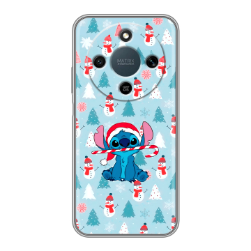 Силиконовый чехол на Honor X9d с принтом Стич Новый год