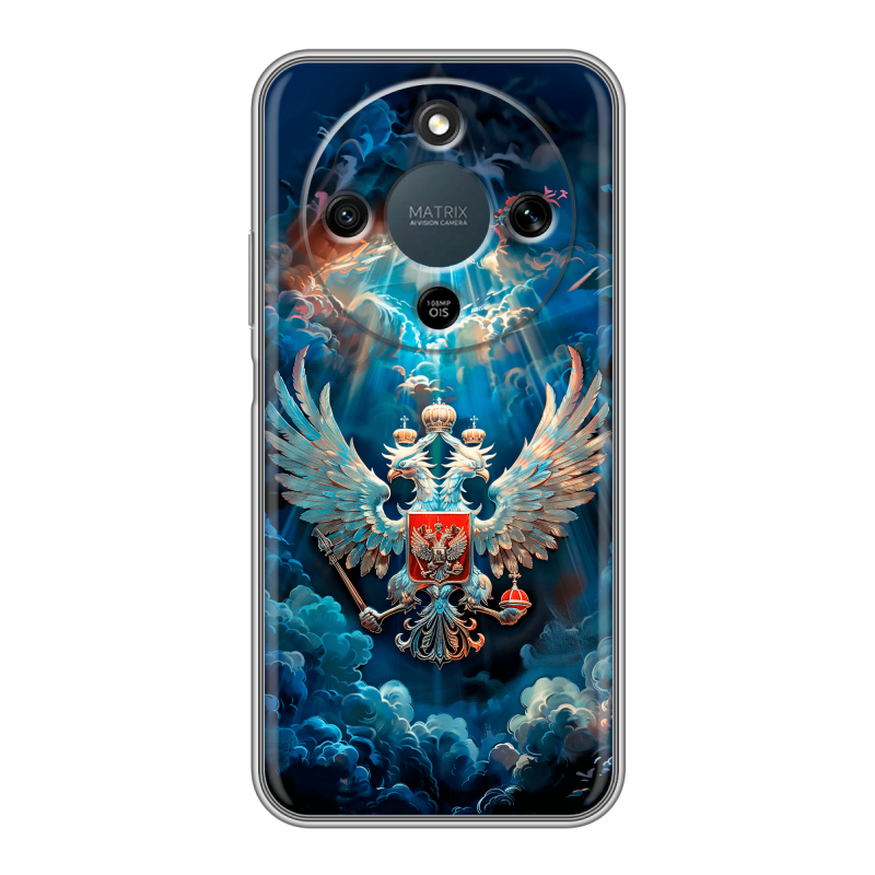 Силиконовый чехол на Honor X9d с принтом Герб флаг России Силиконовый чехол на Honor X9d с принтом Герб флаг России