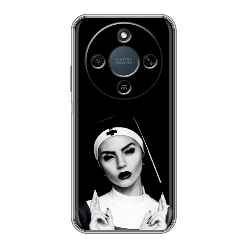 Силиконовый чехол на Honor X9d с принтом монашка Силиконовый чехол на Honor X9d с принтом монашка