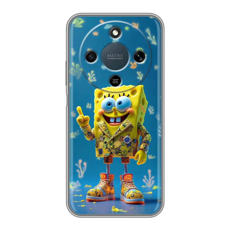 Силиконовый чехол на Honor X9d с принтом Спанч боб Спанчбоб Силиконовый чехол на Honor X9d с принтом Спанч боб Спанчбоб