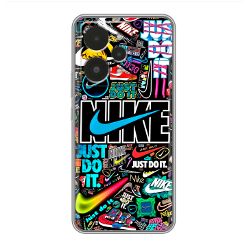Силиконовый чехол на Realme 15 с принтом найк nike черный Силиконовый чехол на Realme 15 с принтом найк nike черный