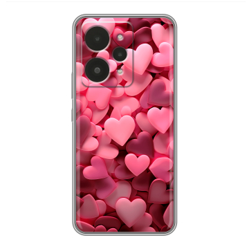 Силиконовый чехол на Realme 15 с принтом розовые сердечки