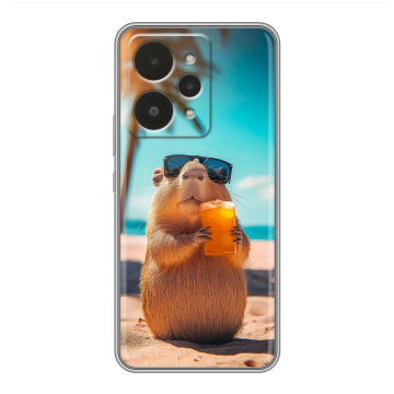 Силиконовый чехол на Realme 15 с принтом Капибара