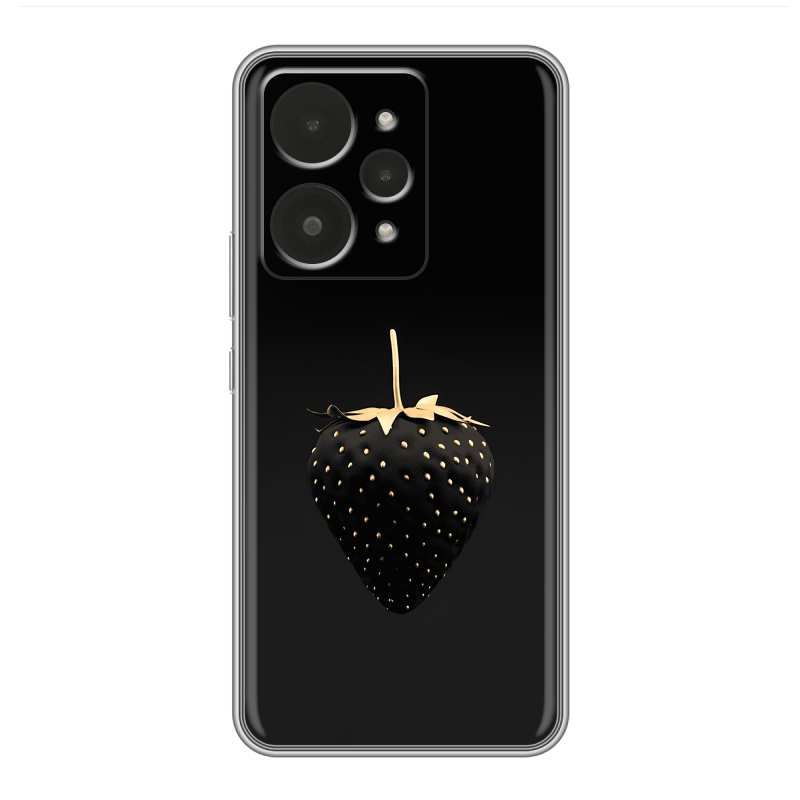 Силиконовый чехол на Realme 15 с принтом Черная клубника Силиконовый чехол на Realme 15 с принтом Черная клубника
