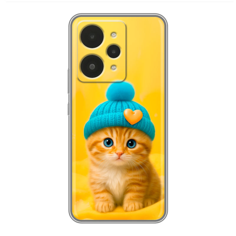 Силиконовый чехол на Realme 15 с принтом Котенок в шапке Силиконовый чехол на Realme 15 с принтом Котенок в шапке