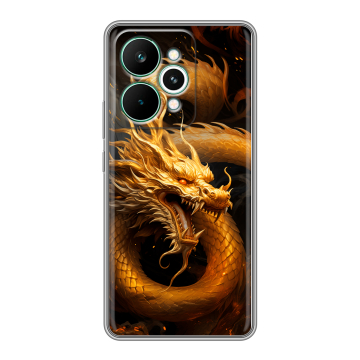 Силиконовый чехол на Realme 15 Pro с принтом Золотой дракон Силиконовый чехол на Realme 15 Pro с принтом Золотой дракон