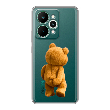 Силиконовый чехол на Realme 15 Pro с принтом Медведь Силиконовый чехол на Realme 15 Pro с принтом Медведь