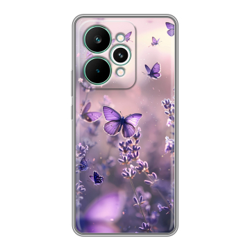 Силиконовый чехол на Realme 15 Pro с принтом бабочки и лаванда Силиконовый чехол на Realme 15 Pro с принтом бабочки и лаванда